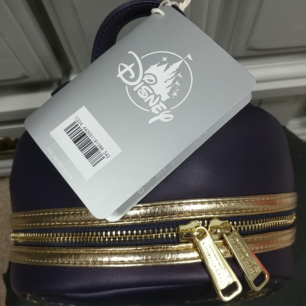 Loungefly Disney Wish Mini Backpack Disney Parks Asha and Star Purple & Gold - Picture 10 of 17